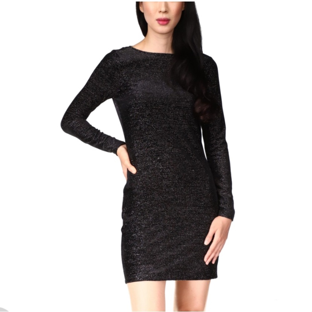 Michael Kors Silver and Black Bodycon Cocktail Dress with Cowl Neck P/s
